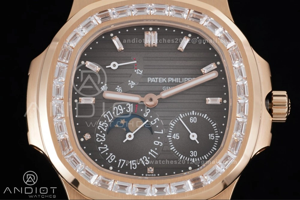 Nautilus 5712 RG PPF 1:1 Best Edition Gray Dial on Brown Leather Strap A240 Super Clone V Flexible 369