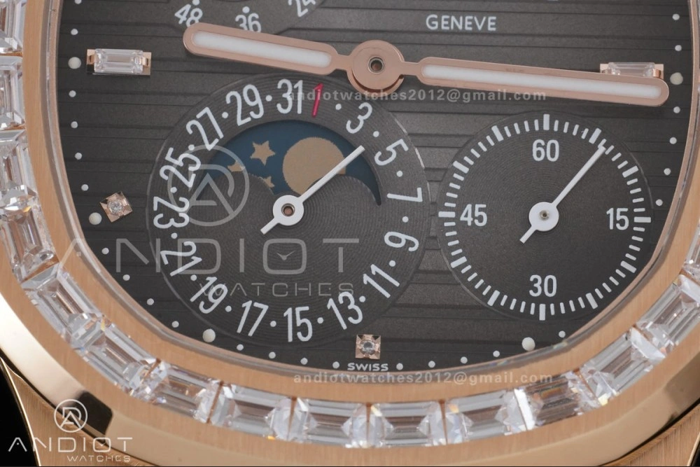 Nautilus 5712 RG PPF 1:1 Best Edition Gray Dial on Brown Leather Strap A240 Super Clone V Flexible 369
