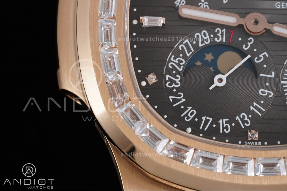 Nautilus 5712 RG PPF 1:1 Best Edition Gray Dial on Brown Leather Strap A240 Super Clone V Flexible 369