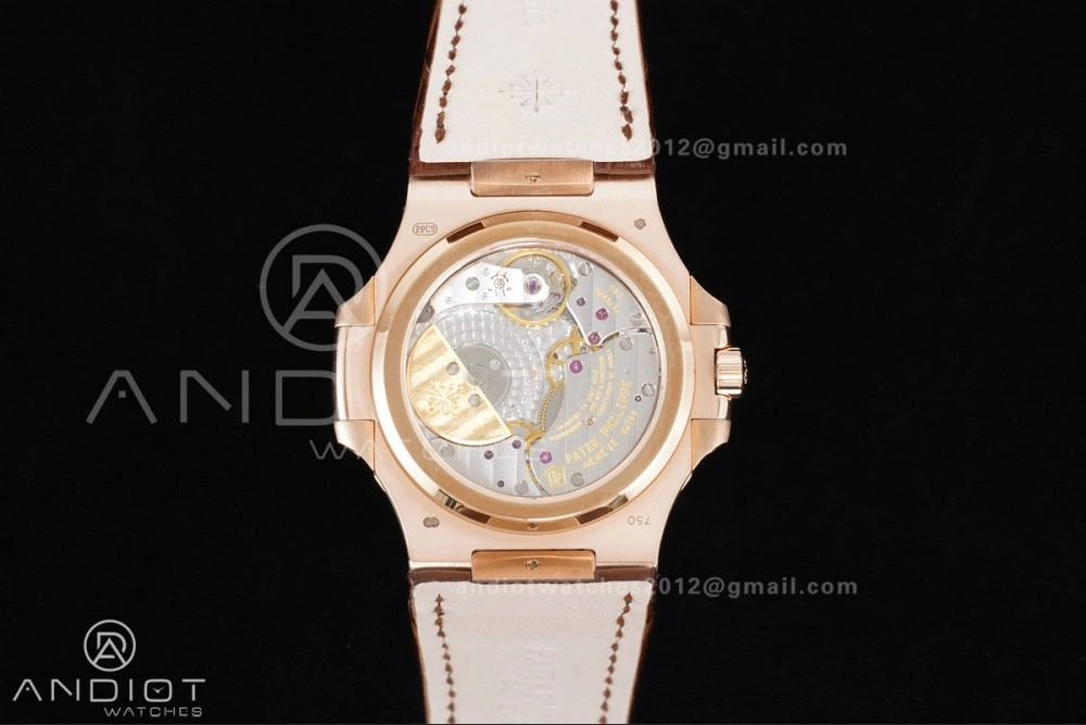 Nautilus 5712 RG PPF 1:1 Best Edition Gray Dial on Brown Leather Strap A240 Super Clone V Flexible 369