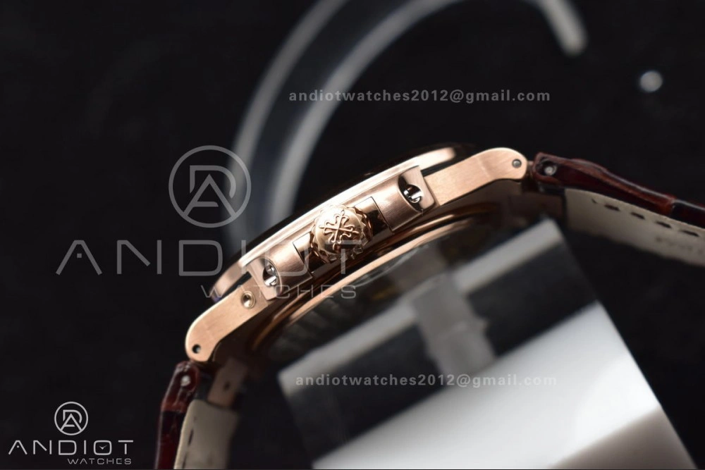 ZeroBulk Nautilus 5712 SS RG GRF Best Edition Gray Dial on Brown Croco Strap A23J 380