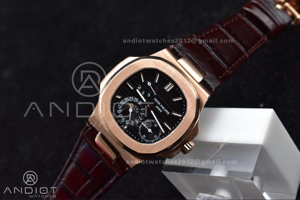 ZeroBulk Nautilus 5712 SS RG GRF Best Edition Gray Dial on Brown Croco Strap A23J 380