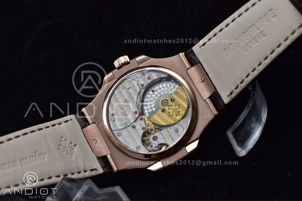 ZeroBulk Nautilus 5712 SS RG GRF Best Edition Gray Dial on Brown Croco Strap A23J 380