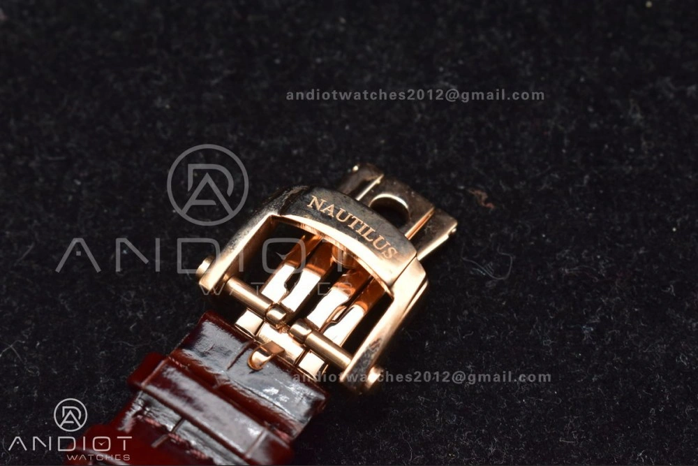 ZeroBulk Nautilus 5712 SS RG GRF Best Edition Gray Dial on Brown Croco Strap A23J 380