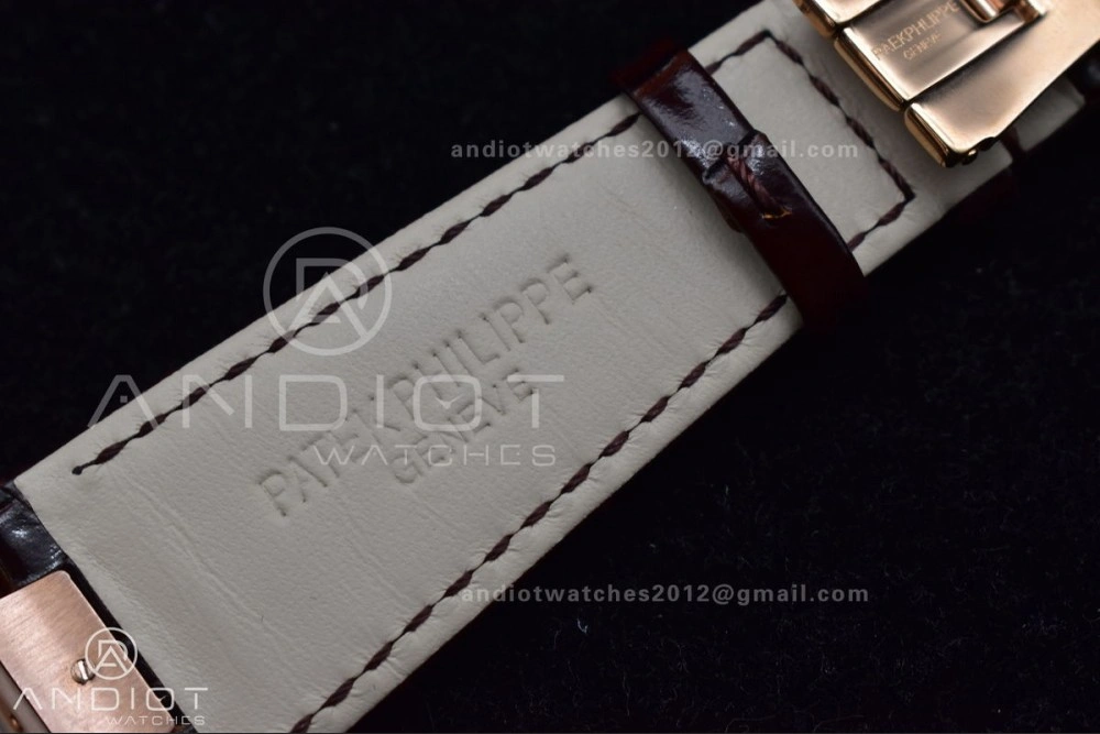 ZeroBulk Nautilus 5712 SS RG GRF Best Edition Gray Dial on Brown Croco Strap A23J 380