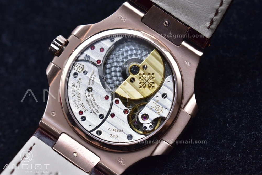 ZeroBulk Nautilus 5712 SS RG GRF Best Edition Gray Dial on Brown Croco Strap A23J 380