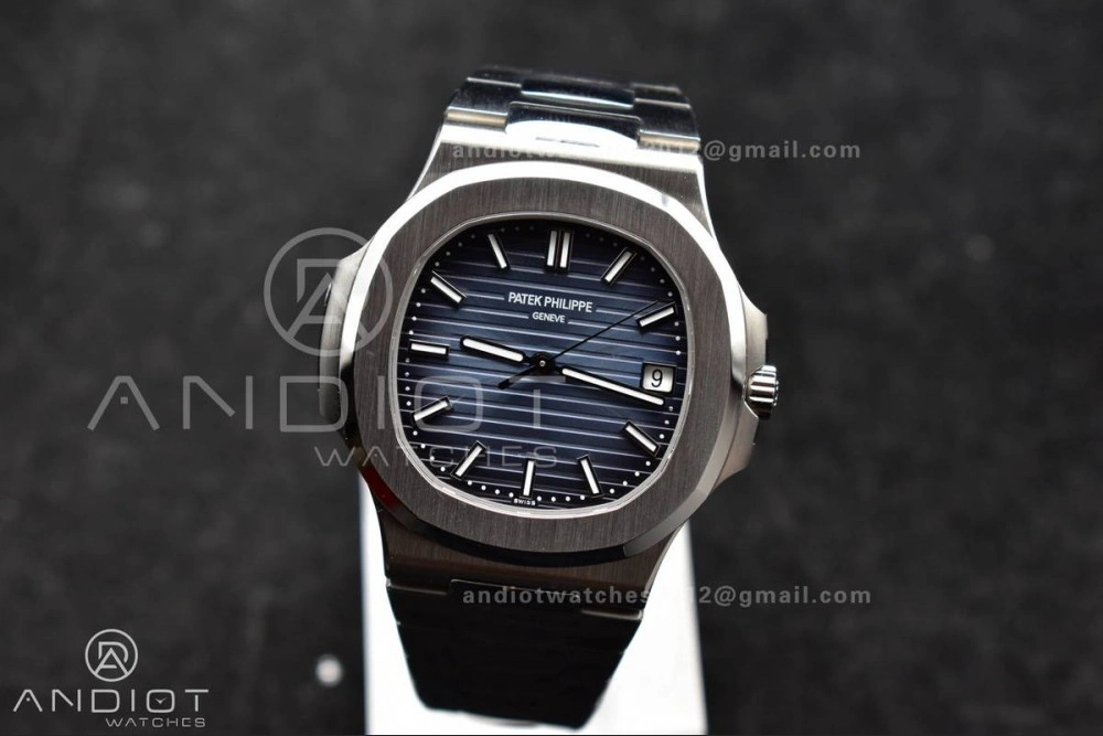 Original Nautilus 5811 1A 3KF 1:1 Best Edition Blue Textured Dial on SS Bracelet A330 Super Clone 379