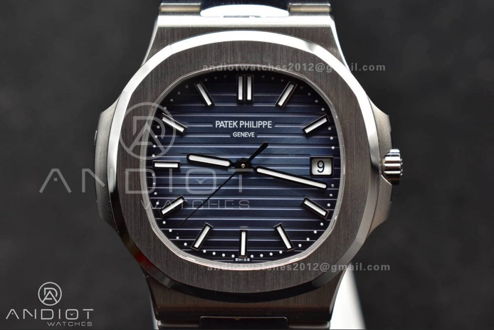 Original Nautilus 5811 1A 3KF 1:1 Best Edition Blue Textured Dial on SS Bracelet A330 Super Clone 379
