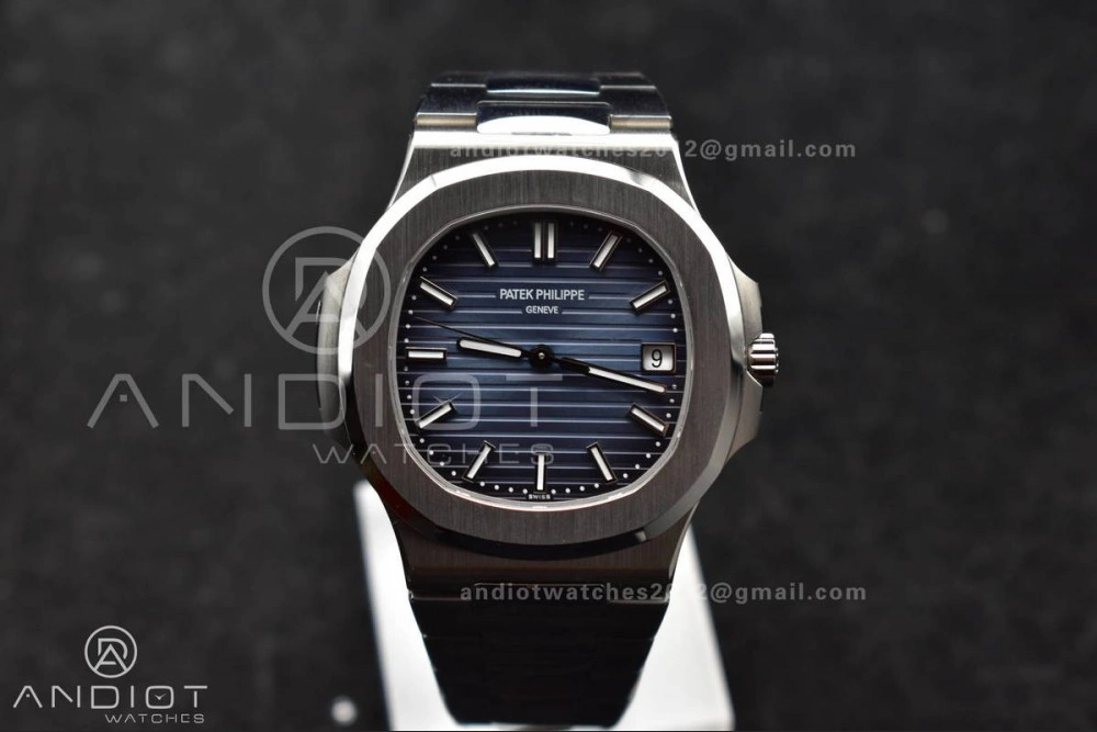 Original Nautilus 5811 1A 3KF 1:1 Best Edition Blue Textured Dial on SS Bracelet A330 Super Clone 379