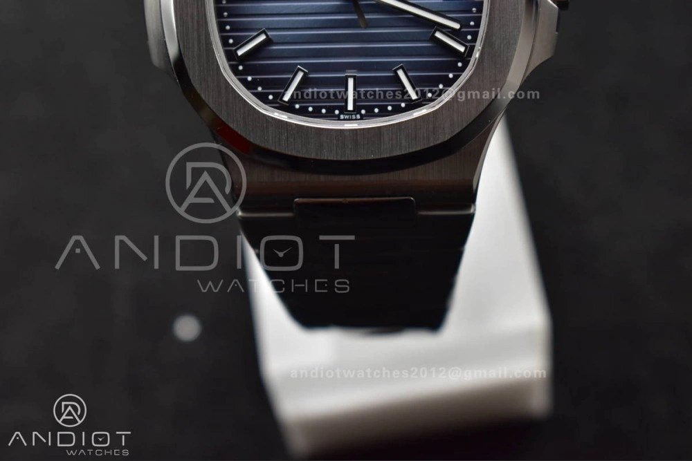 Original Nautilus 5811 1A 3KF 1:1 Best Edition Blue Textured Dial on SS Bracelet A330 Super Clone 379