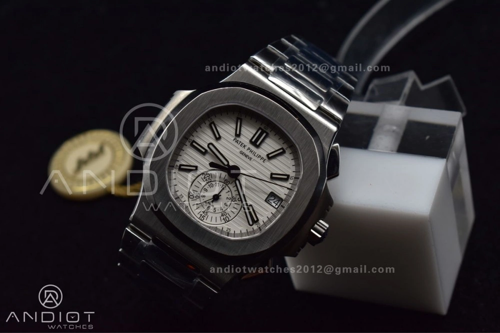 Reliable Nautilus Chrono Date 5980 SS SS Wht Stk PPF A7750 Mod 359