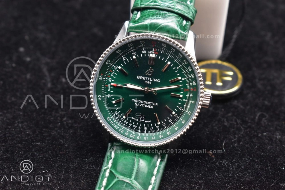 Navitimer  41mm TF 1:1 Best Edition Green Dial on Leather A ZeroBulk 179