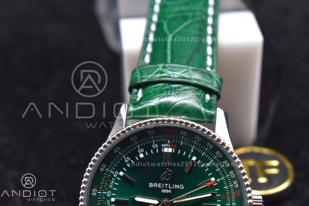 Navitimer  41mm TF 1:1 Best Edition Green Dial on Leather A ZeroBulk 179
