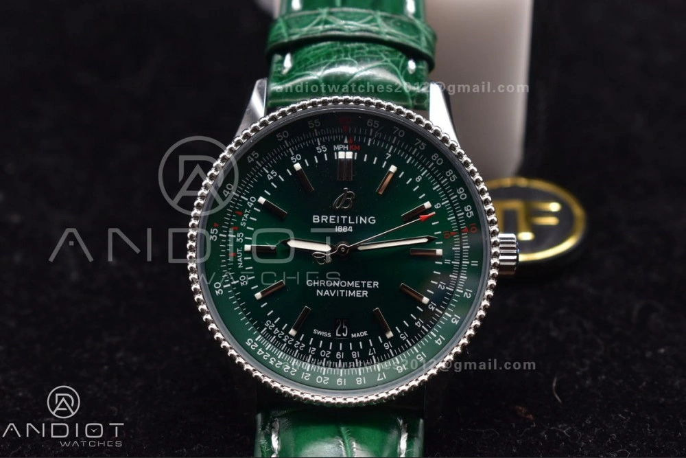 Navitimer  41mm TF 1:1 Best Edition Green Dial on Leather A ZeroBulk 179