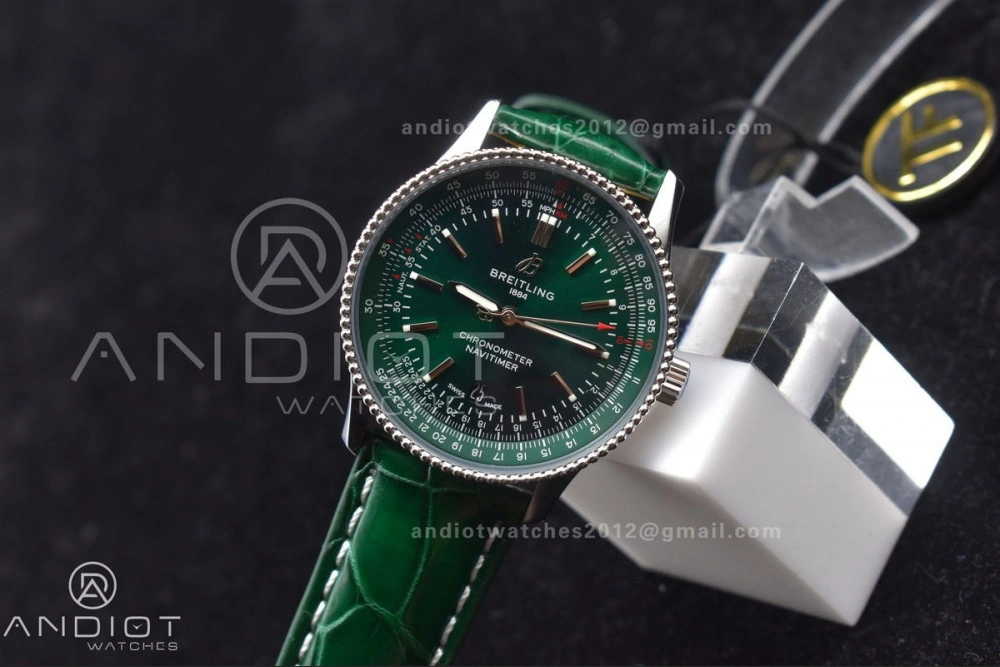 Navitimer  41mm TF 1:1 Best Edition Green Dial on Leather A ZeroBulk 179