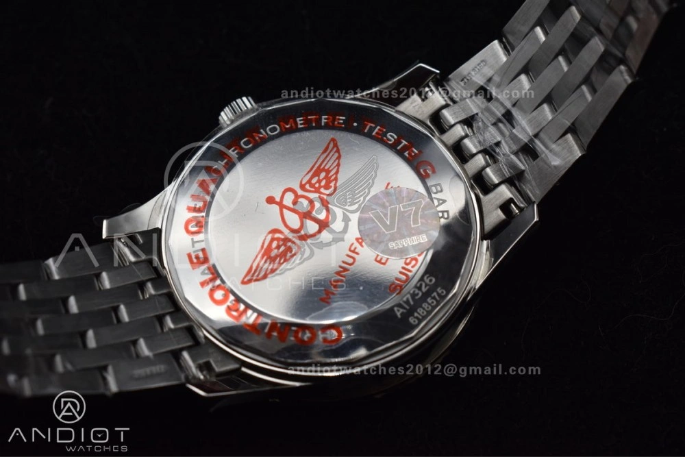 Navitimer 1 SS V7F 1:1 Best Edition RG Bezel White Dial on SS Bracelet A Functional 923