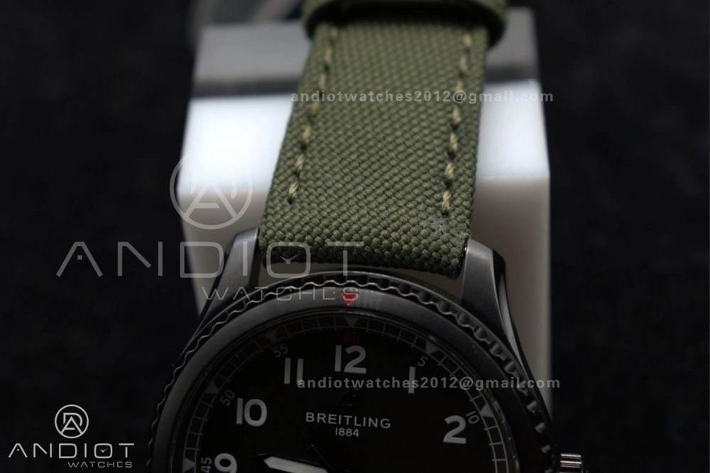Navitimer 8 Automatic 41mm PVD TF 1:1 Best Edition Green Dial on Green Nylon Strap A Timeless 190