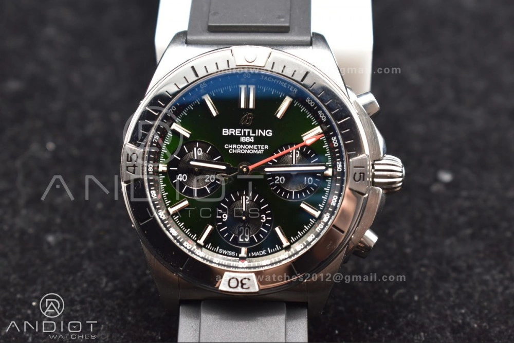 Navitimer B01 Chrono 43mm 1:1 Best Version SS LE L-Green Blk BLS A Breathable 183