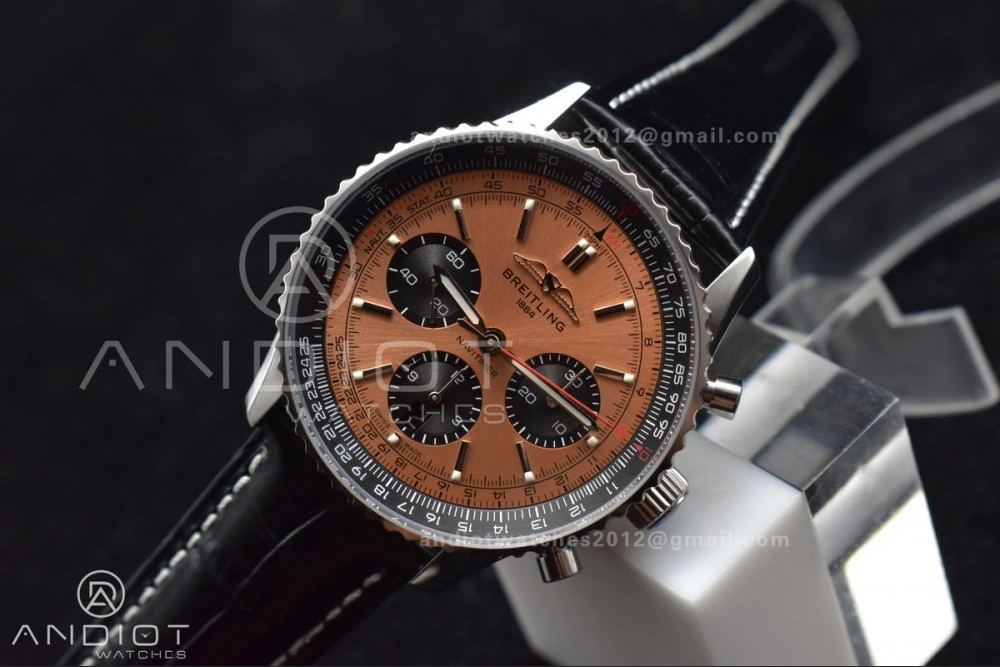 Breathable Navitimer Chrono 43mm 1:1 Best Version SS LE L-Orange Blk BLS A 184