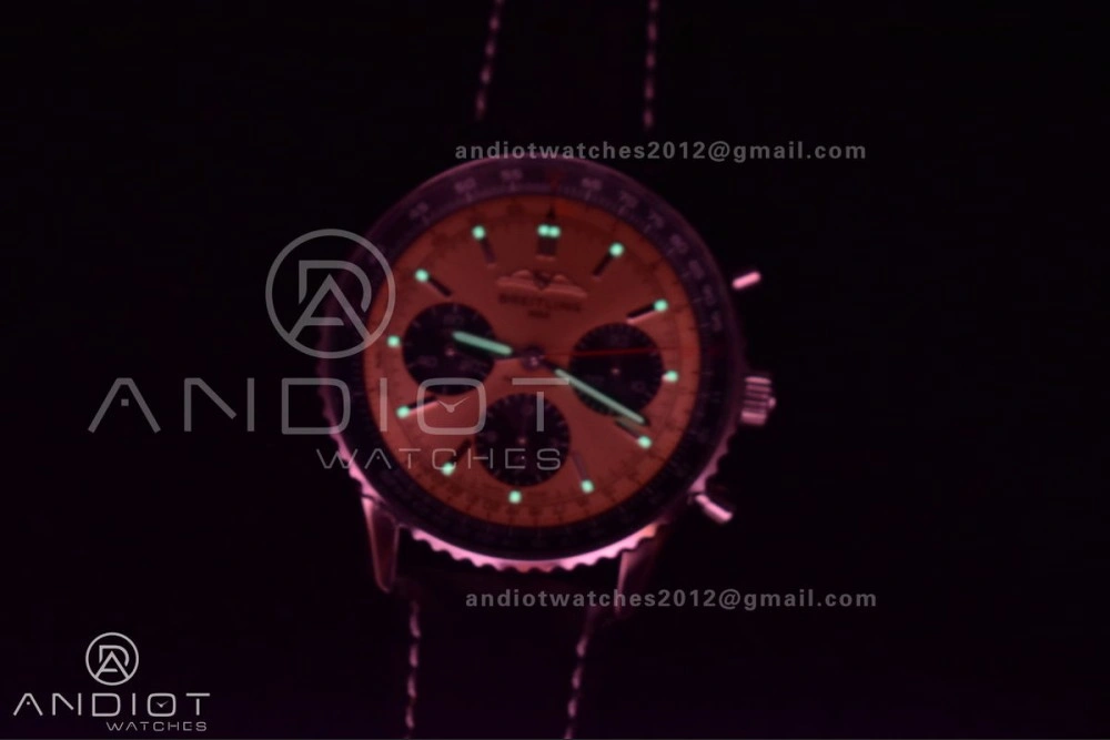Breathable Navitimer Chrono 43mm 1:1 Best Version SS LE L-Orange Blk BLS A 184