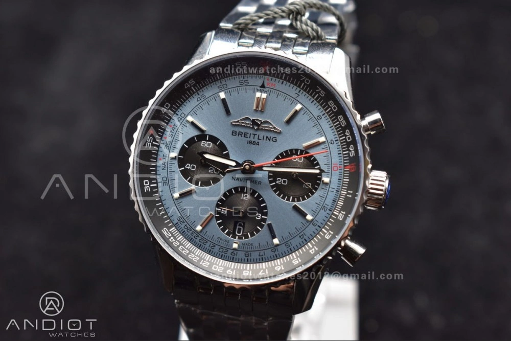 Navitimer SS 43mm BLS 1:1 Best Edition Blue Dial on SS Bracelet A Durable 160