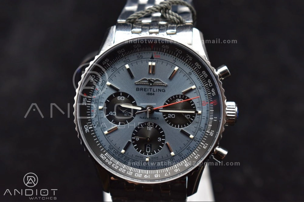 Navitimer SS 43mm BLS 1:1 Best Edition Blue Dial on SS Bracelet A Resilient 432