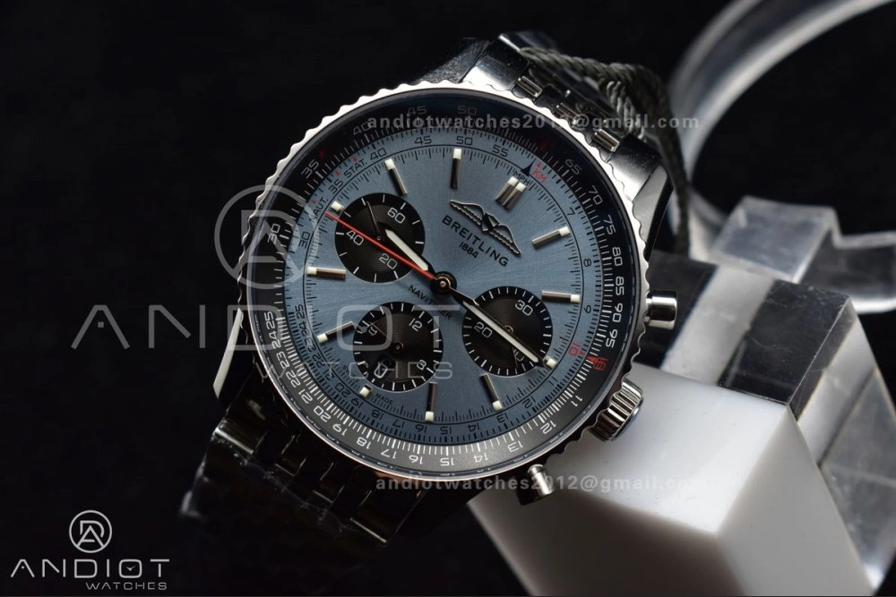 Navitimer SS 43mm BLS 1:1 Best Edition Blue Dial on SS Bracelet A Resilient 432