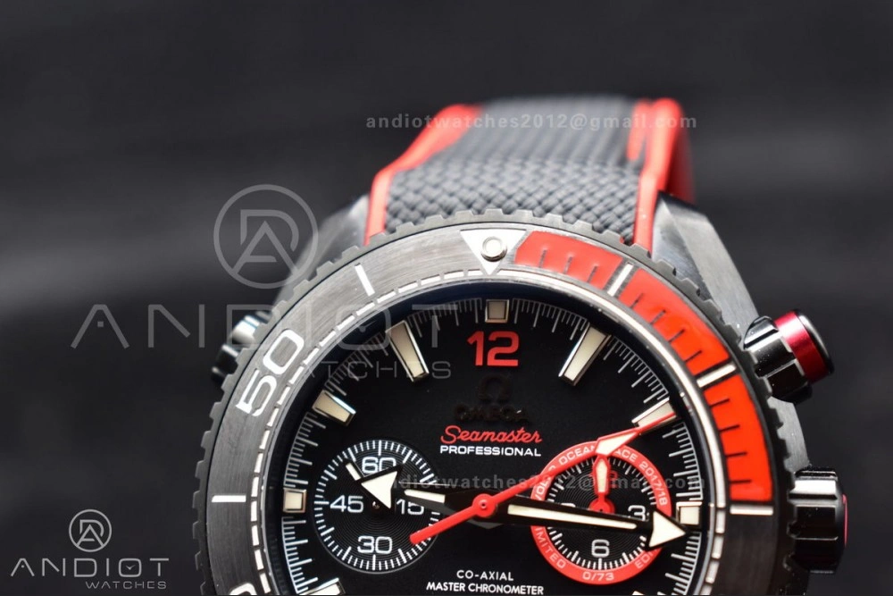 OM Factory Best Edition Omega Planet Ocean Chronograph with  3:00 Subdial Counter Volvo Ocean 2017 2018 Race Deep Black Edition Reliable 33