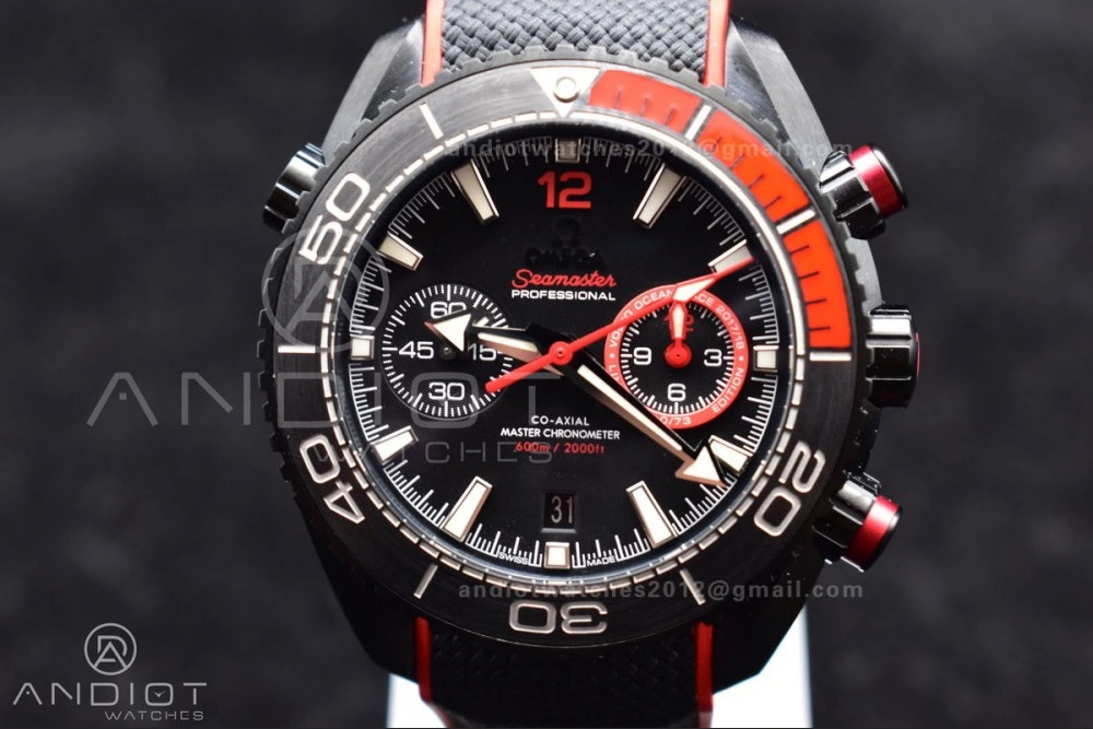 OM Factory Best Edition Omega Planet Ocean Chronograph with  3:00 Subdial Counter Volvo Ocean 2017 2018 Race Deep Black Edition Reliable 33