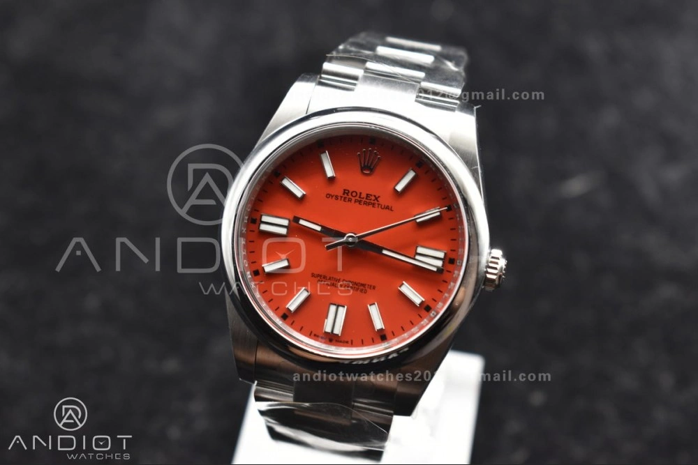 Oyster Perpetual 124300 41mm Clean 1:1 Best Edition 904L Steel Red Dial VR Unisex 938