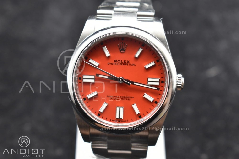 Oyster Perpetual 124300 41mm Clean 1:1 Best Edition 904L Steel Red Dial VR Unisex 938