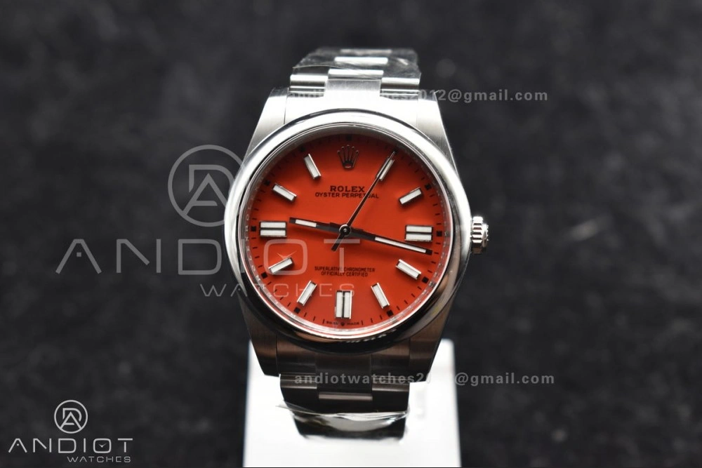 Oyster Perpetual 124300 41mm Clean 1:1 Best Edition 904L Steel Red Dial VR Unisex 938