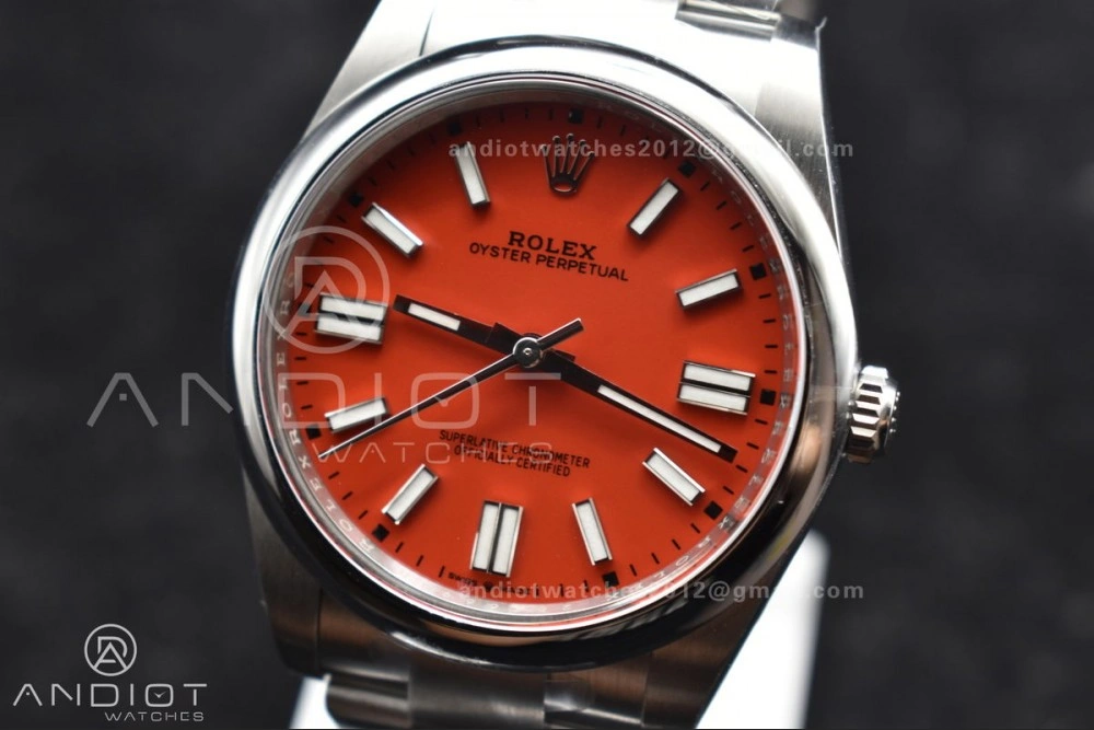 Oyster Perpetual 124300 41mm Clean 1:1 Best Edition 904L Steel Red Dial VR Unisex 938