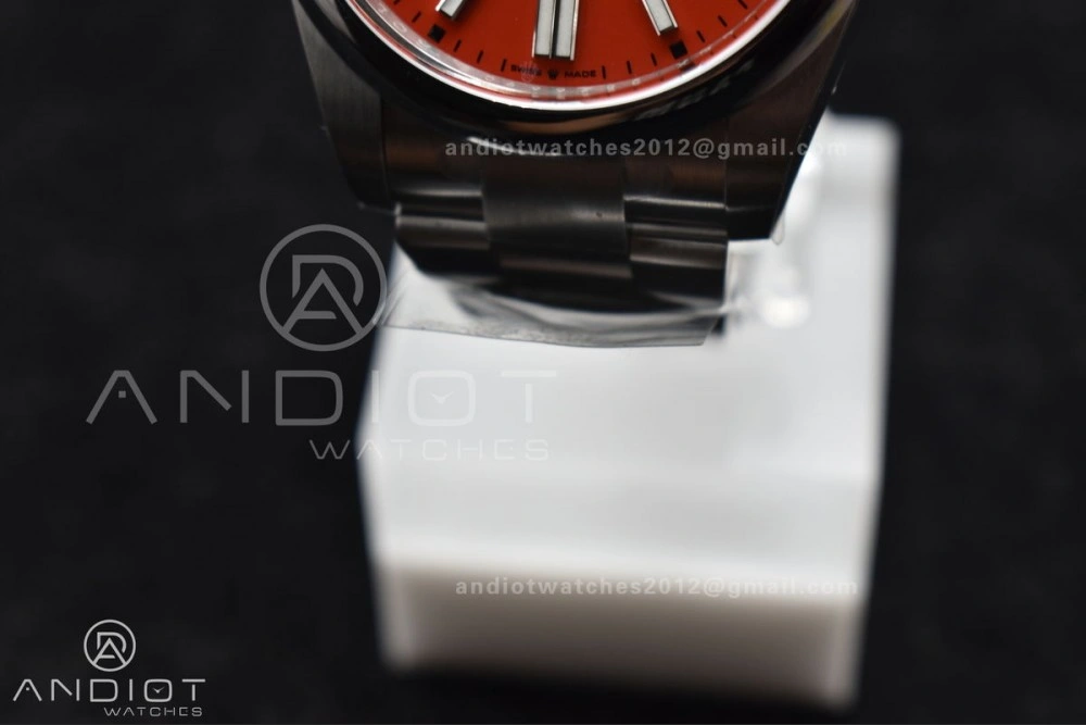 Oyster Perpetual 124300 41mm Clean 1:1 Best Edition 904L Steel Red Dial VR Unisex 938