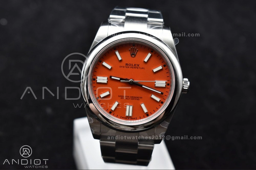 EasyCare Oyster Perpetual 124300 41mm DIWF 1:1 Best Edition 904L Steel Orange Dial A 946