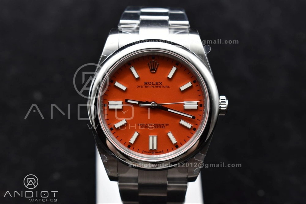 EasyCare Oyster Perpetual 124300 41mm DIWF 1:1 Best Edition 904L Steel Orange Dial A 946