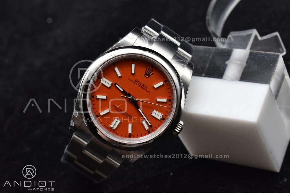 EasyCare Oyster Perpetual 124300 41mm DIWF 1:1 Best Edition 904L Steel Orange Dial A 946