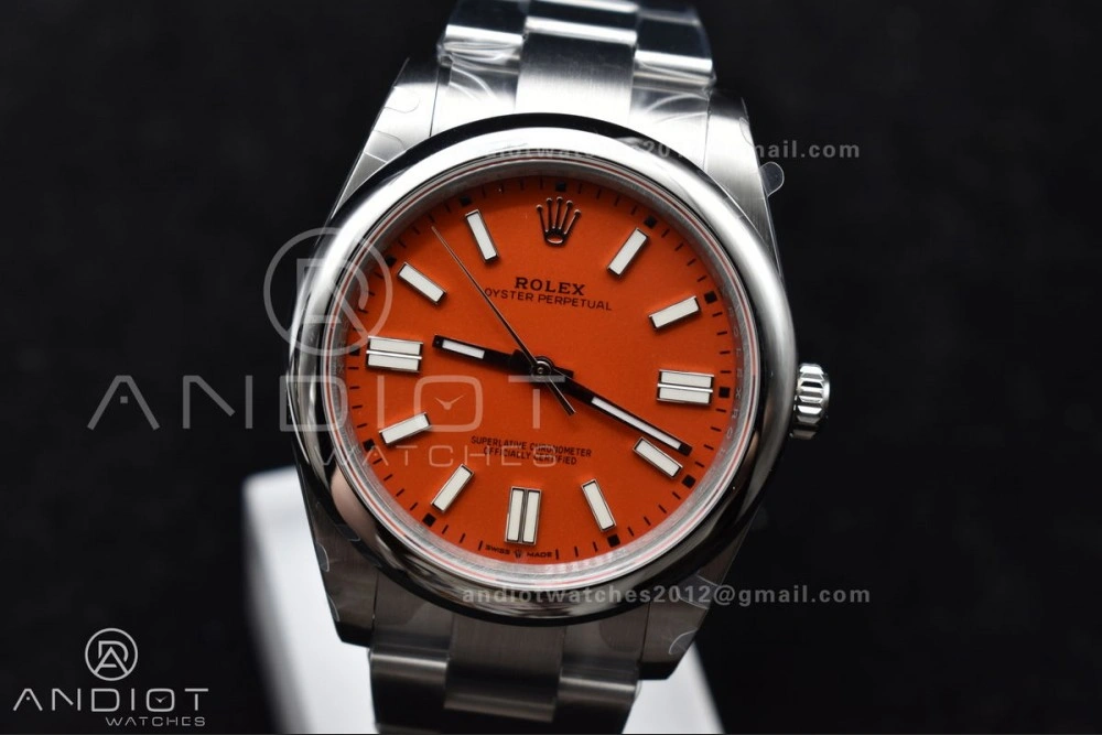 EasyCare Oyster Perpetual 124300 41mm DIWF 1:1 Best Edition 904L Steel Orange Dial A 946