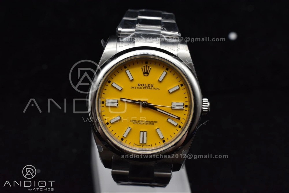 EasyMatch Oyster Perpetual 124300 41mm DIWF 1:1 Best Edition 904L Steel Yellow Dial A 952