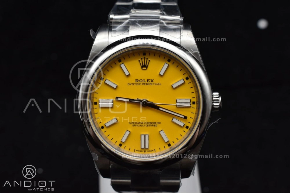 EasyMatch Oyster Perpetual 124300 41mm DIWF 1:1 Best Edition 904L Steel Yellow Dial A 952