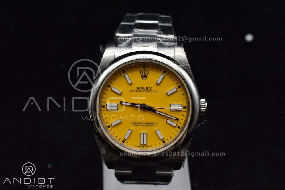 EasyMatch Oyster Perpetual 124300 41mm DIWF 1:1 Best Edition 904L Steel Yellow Dial A 952