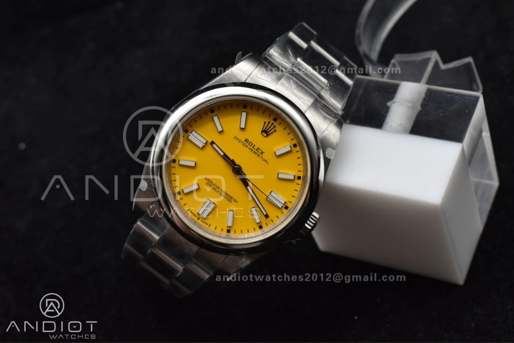 EasyMatch Oyster Perpetual 124300 41mm DIWF 1:1 Best Edition 904L Steel Yellow Dial A 952