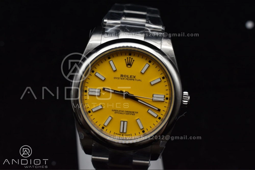 EasyMatch Oyster Perpetual 124300 41mm DIWF 1:1 Best Edition 904L Steel Yellow Dial A 952