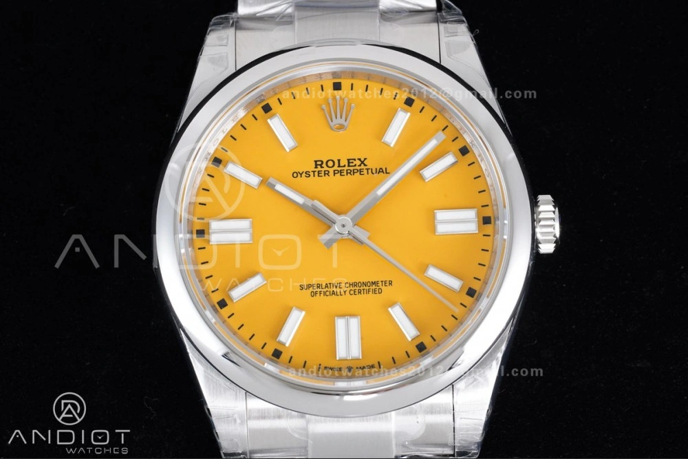 Contemporary Oyster Perpetual 124300 41mm VSF 1:1 Best Edition 904L Steel Yellow Dial DD3230 V 953