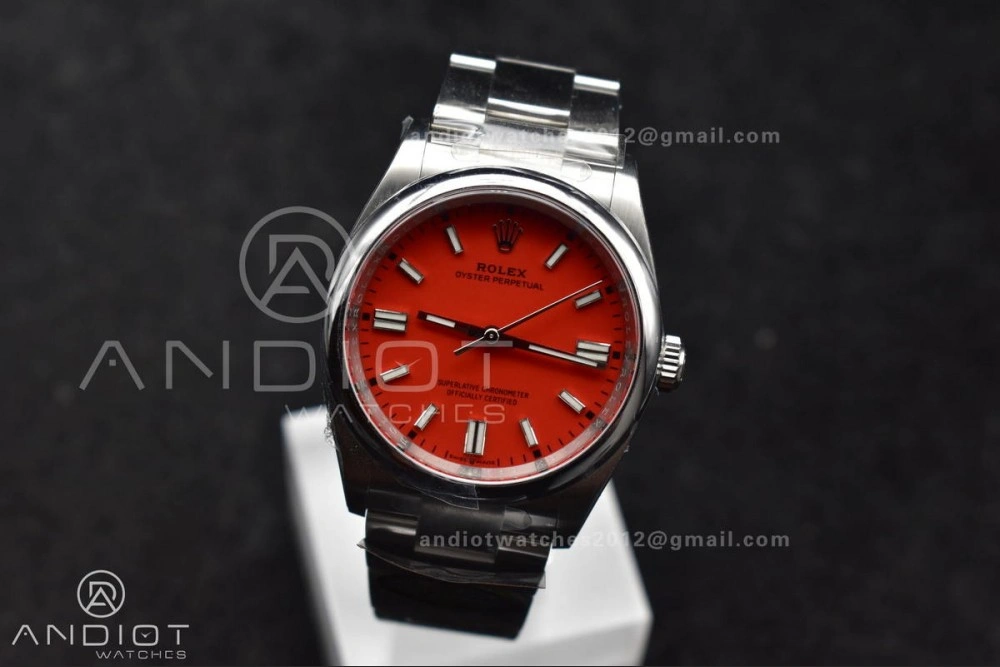 Oyster Perpetual 126000 36mm Clean 1:1 Best Edition 904L Steel Red Dial VR Functional 956