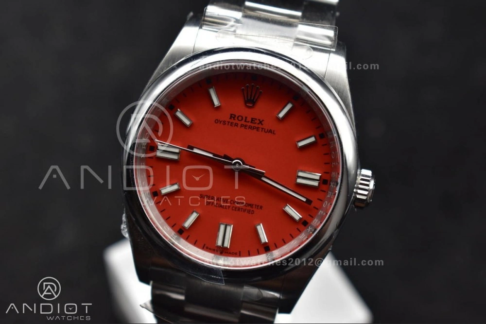 Oyster Perpetual 126000 36mm Clean 1:1 Best Edition 904L Steel Red Dial VR Functional 956