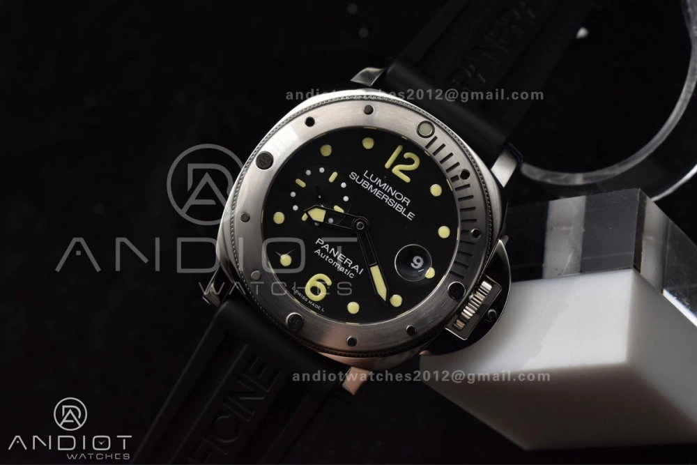 PAM1024 VSF 1:1 Best Edition Black Dial On SS with Black Rubber Strap P.9001 Clone FreshLook 342