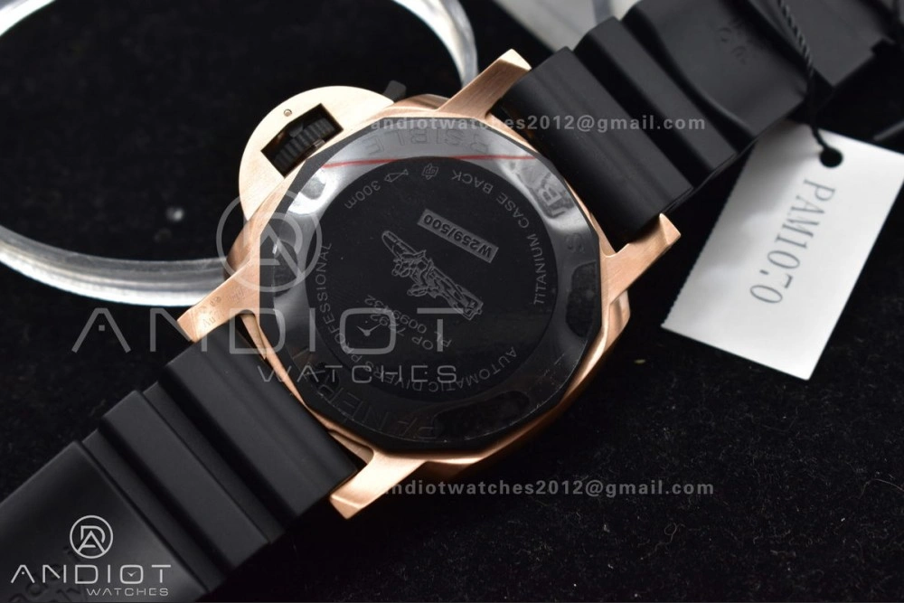 PAM1070 W SBF 1:1 Best Edition Black Dial on Black Rubber Strap P Tailored 434