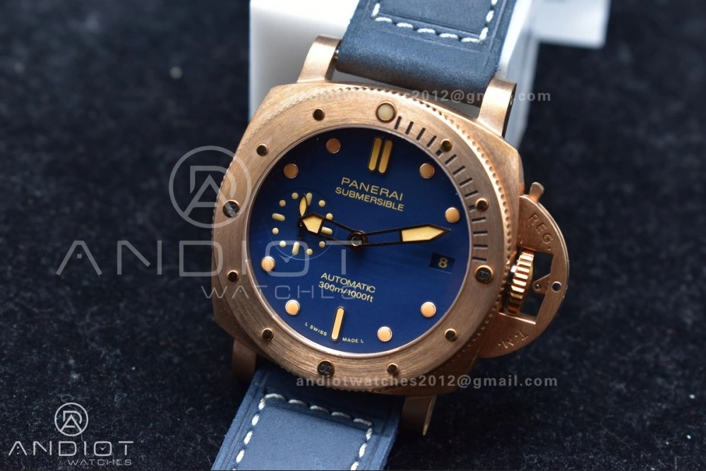 PAM1074 W Bronzo VSF 1:1 Best Edition Blue Dial on Blue Calfskin Strap P.900 Clone Versatile 331