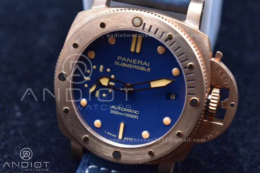 PAM1074 W Bronzo VSF 1:1 Best Edition Blue Dial on Blue Calfskin Strap P.900 Clone Versatile 331